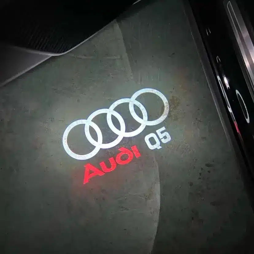 audi q5 puddle lights Audi Q5 puddle lights illuminating driveway with crisp logo projection, stylish upgrade for UK drivers