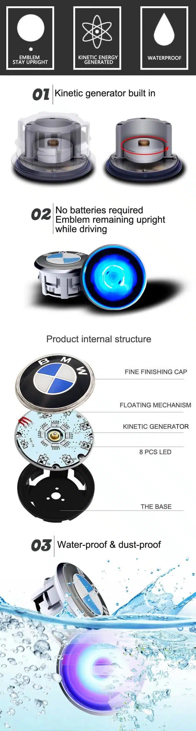 BMW Floating Center Cap LED Floating Center Cap for BMW