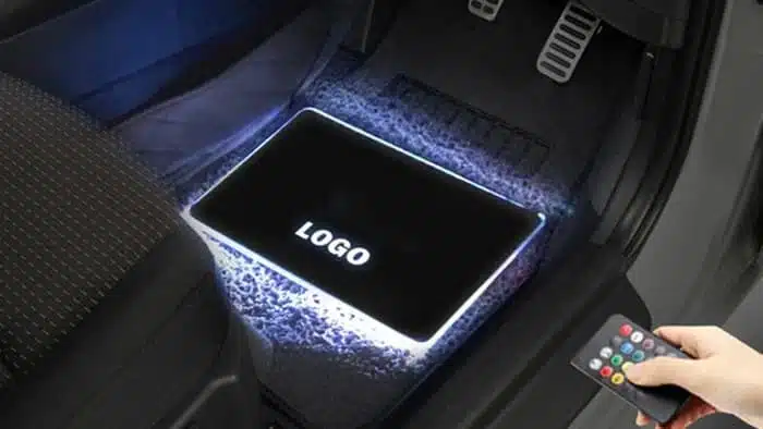 LED car floor mats with logo design