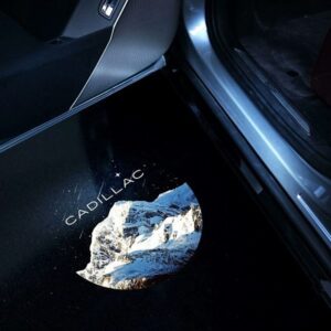 Dynamic Snow Mountain Cadillac Logo Door Lights